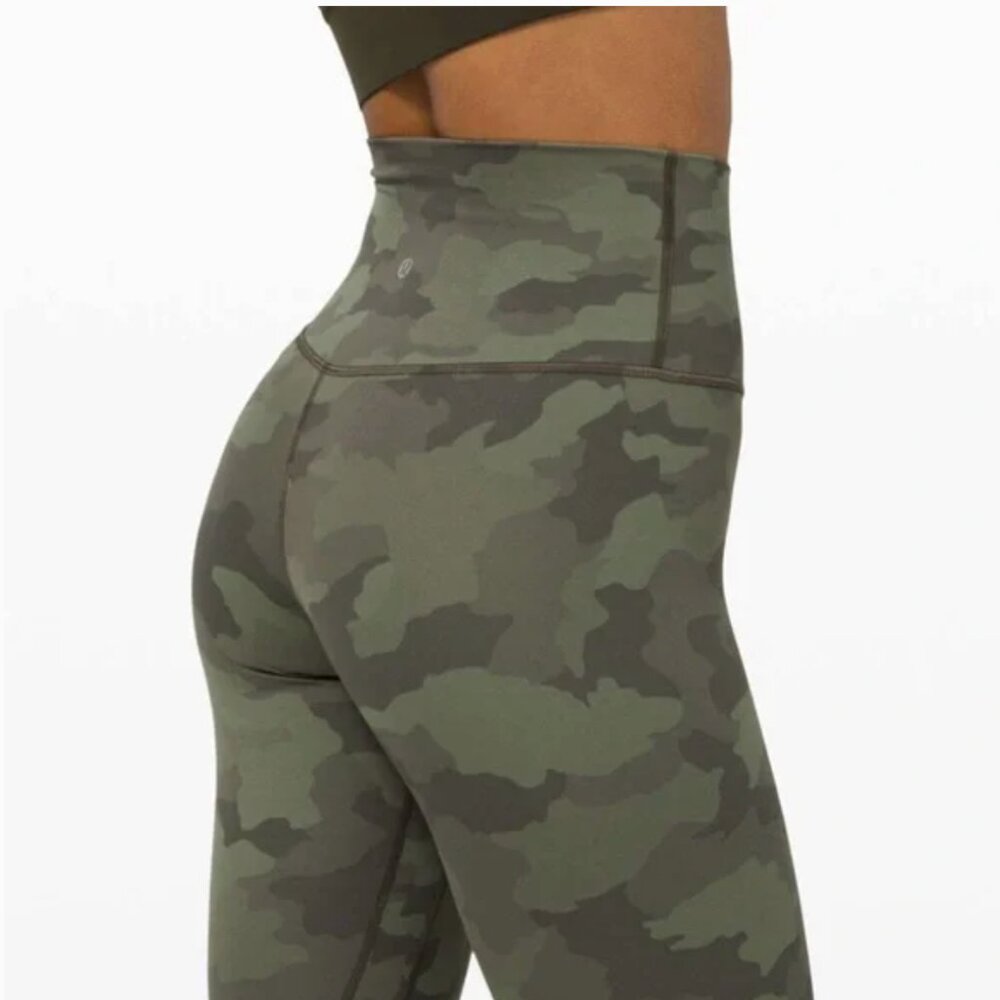 Lululemon Align Pant 28" Heritage 365 Camo Green‎ Twill Multi size 4